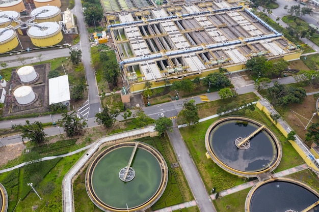 Sha Tin, Hong Kong 17 March 2019: Hong Kong Sewage treatment plant